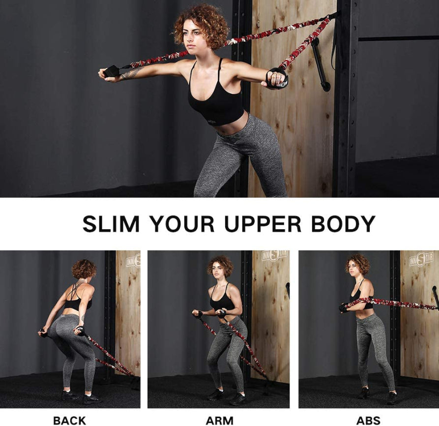 Resistance Bands Accessories Exercise Bands Attachment, Fitness Handles Workout Bar for Home Gym Workout Full Body Workout